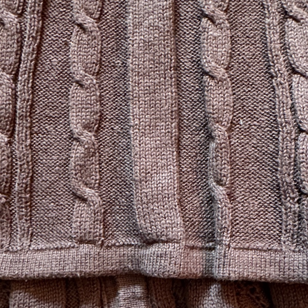 Croft & Barrow Women's Chocolate Brown Cotton Cable Knit Cardigan Sweater. - Picture 9 of 11